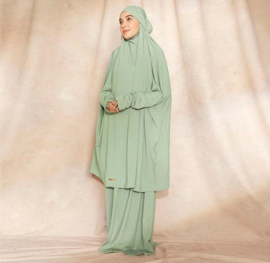 Hameeda Jersey Prayer clothes for Hajj & Umrah - Matcha