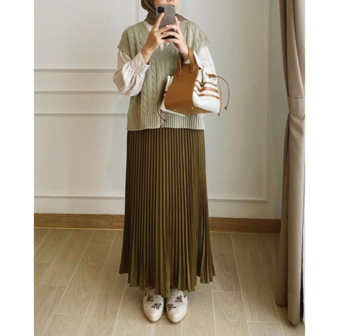 A-Line Pleated Skirt